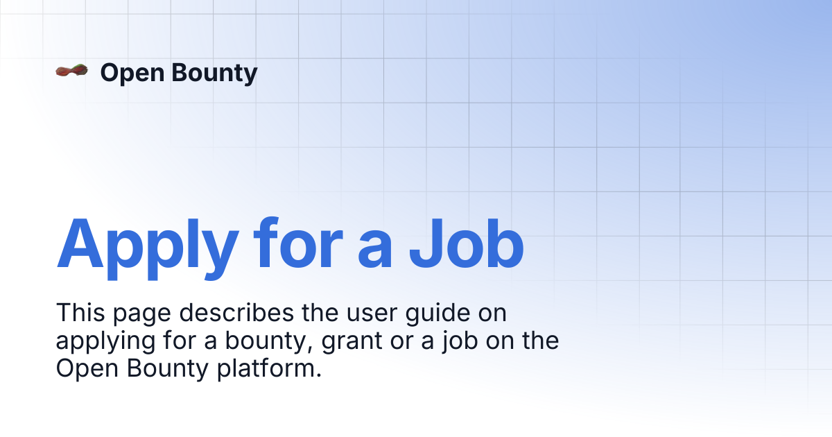 Apply for a Job | Open Bounty